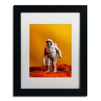 Търговска марка изобразително изкуство космонавт платно изкуство от Джейсън Шафър, бял мат, черна рамка