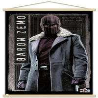 Marvel Television Falcon и Winter Soldier - Baron Zemo Wall Poster с дървена магнитна рамка, 22.375 34
