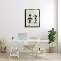 Ступел индустрии Розово мишка герой патент Графичен Арт струя черно плаваща рамка платно печат стена изкуство, дизайн от Карл Хронек