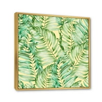 Дизайнарт 'тропически зелени листа от монстера' тропическа рамка платно за стена арт принт