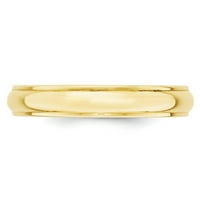 10k жълто златна пръстенна лента сватба стандартен половин кръг