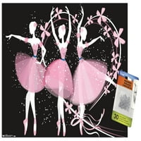 Танцов балерински плакат за стена с бутални щифтове, 14.725 22.375