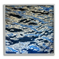 Ступел индустрии абстрактни водни вълни вълни Модерен дълбоководно графично изкуство сива рамка изкуство печат стена изкуство, дизайн от Алън Уестън