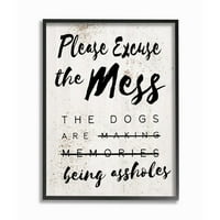 Ступел индустрии извинение бъркотия забавна дума кучета домашен любимец текстуриран дизайн рамка Джикли текстурирано изкуство от Дафни Полсели