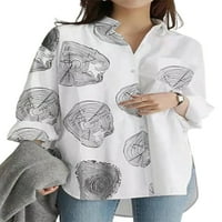 Paille Ladies Front Pocket Striped Blouse Basic Business ризи флорални печатни върхове туника риза