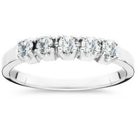 Помпей 1 4К камък диамант венчален пръстен 14к Бяло Злато