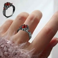 Пръстени за жени звъни червен циркон сватбени бижута пръстени Размер сплав 5- Пръч за подарък