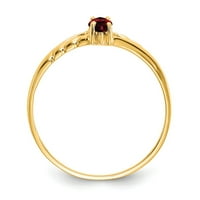 14K Жълто златово пръстенна лента само монтаж на раждания, размер 5
