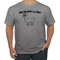 Без драма Llama Animal Juge Humor Мъжки графична тениска, светлосиня, малка