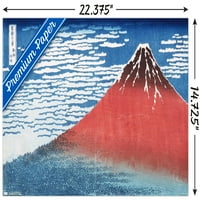 Фин вятър, ясна сутрин от афиш на стената на Katsushika Hokusai, 14.725 22.375