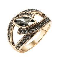 Подаръци за Pgeraug за жени Boho Етническа булка Сватбен пръстен Античен златен цвят Големи каменни пръстени за реколта сватбени бижута, можете също да изпратите майка си като подарък за Деня на майката The Ring