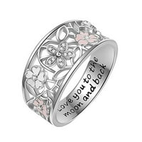 мнжин творчески пробиване черешови цветове пръстен Сватбен пръстен подарък за рожден ден в