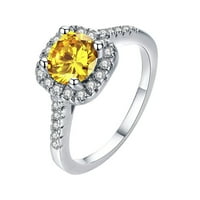 Xinqinghao Бял каменен пръстен, ръчно изрязан, сватбен годежен бижута подарък злато 9