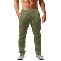 Суитчъри за мъжете ленени панталони Мъжки пролет и летен хоп дишащи разхлабени панталони за мъже спортни мъже Платни панталони Мъжки панталони Зелени 4XL