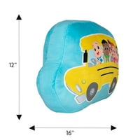 Кокомелон колела на автобуса мачкам дете възглавница, жълто, синьо