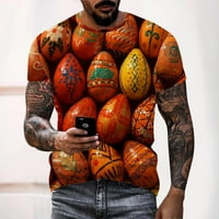 Големи мъжки тениски Аниме тениски за мъже Мъжки великденски зайче зайче яйце фестивал цифрово 3D отпечатана тениска тежка блуза за печат с дълъг ръкав памучен мъжки къси ръкав свободен ежедневен тройник