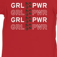 Печат на момиче Power дамски червен силна поддръжка Тениска за тениска за приятели