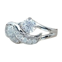 Opolski Fashion Angel Wing Rhinestone Decor Wedding Band Ring Jewelry Gift for Women