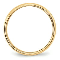 Най-доброто злато 14к жълто злато Лтв Милграйн половин кръгла лента, Размер 9.5
