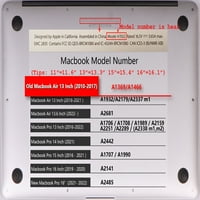 Kaishek Hard Case for MacBook Air 13 без ретина дисплей няма USB-C + черен капак на клавиатурата Модел: A1466 A1369