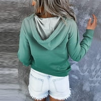 Фатази суичъри жени Моден женски градиент отпечатана модна горна риза с качулка с дълъг ръкав ежедневна суитчър с цип пуловер суичър с джоб