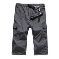 LOLMOT товарни панталони за мъже солиден цвят небрежен бутон с цип множество джобове на открито прав тип фитнес панталони панталони панталони суитчани