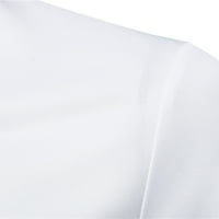 Daqian мъжки поло ризи Clearance Мъжки копче спускане на яка с къс ръкав Небрежна блузна риза ризи за мъже Просвет бяло 10