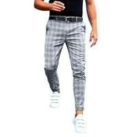 Entyinea Men's Fashion Sutpants Workout Gym, работещи с панталони с джобове с цип за ежедневни сиви s