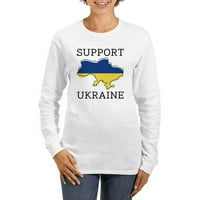 Кафепрес-поддръжка Украйна Дамски дълъг ръкав тениска-Дамски дълъг ръкав Графичен случайни тениска