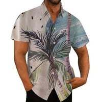 Празник на плаж за свободното време Мъжки лято отпечатана риза с къс ръкав джоб тениска мъжки 60 -те ретро дрехи