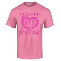 Магазин4което и да е мъжко благословено осъзнаване на рака на гърдата графична тениска малка Азалия розова
