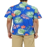 Уникални изгодни Мъжки Флорални печатни бутон с къс ръкав летни плажни ризи