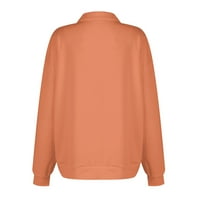 Дамски качулки просвет леки качулки за жени с дълъг ръкав ризи с цип за жени за шиене на печат графични тийнейджъри блузи ежедневни качулки пуловер оранжев XL