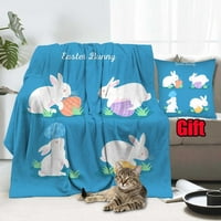 Великден пролетен фланелен одеяло с калъфи за възглавници легло диван хол пухкав фланелен фон хвърляне на одеяло великденско одеяло за деца и възрастни