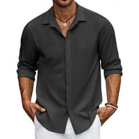 Бельо бутон риза за мъже къс ръкав Класически удобни леки Плаж Хавайски в врата Тениски