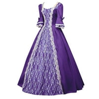 Жени лятна рокля дамски готическа винтидж рокля стимпанк ретро двор принцеса половин ръкав рокля