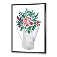 Дизайнарт 'букети от цветя в рустик цъфтящи саксия с горски плодове' традиционна рамка платно стена арт принт
