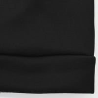 Коефициент на по -голяма суичър за жени, женски моден есен зимни тоалети спортни акъпове с дълъг ръкав качулки блуза черно xxxl