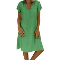 Wozhidaose летни рокли за жени в стил женствено вестидо тениска памук ежедневно плюс размер дами рокли зелени рокли за жени