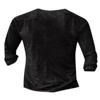 Блуза блуза черно 3хл Блуза мъжки Блузи Блуза ежедневни Пуловер Мода редовно годни основен чай Плътен цвят тениски блуза черно 3хл