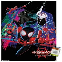 Marvel Cinematic Universe - Spider -Man - в плаката за стена на паяка - групов стенен с бутални щифтове, 22.375 34