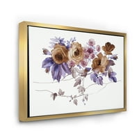 Дизайнарт' лилави диви цветя на бял Ив ' традиционна рамка платно за стена арт принт