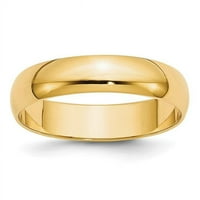 Първично злато карат жълто злато половин кръгла лента размер 8.5