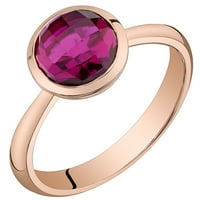 Ораво 2. КТ кръгла форма създаде Рубин пасианс пръстен в 14к Розово злато