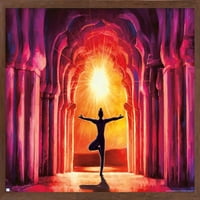 Морено - Изящно изкуство - Йога Сутрин Слънчев плакат, 22.375 34 рамка