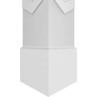 Екена мелница 12 в 8' ч. майстор класически квадрат без конусовиден Шеврон модерна Дърворезба колона с стандартен капитал и стандартна база