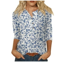 Нанизани ръкав ризи за жени Сладък печат тениски блузи ежедневни Плюс размер основни върхове Пуловер Дамски Ризи