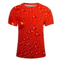 Мъжки летни върхове Модни Печатни тениска Къси ръкави блуза кръг врата ежедневни върхове червено 18