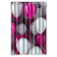 Балони розови и бял фон завеса за душ и куки за декор на дома
