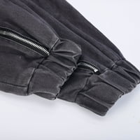 Elainilye Fashion Sweatpants Мъже случайни торбисти товарни панталони дантелени небрежни памучни суипани с дълги панталони панталони, сиво